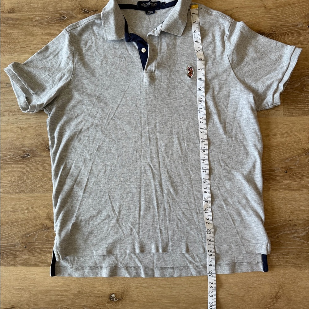 U.S. Polo Assn. Light Gray Polo with Navy Contrast